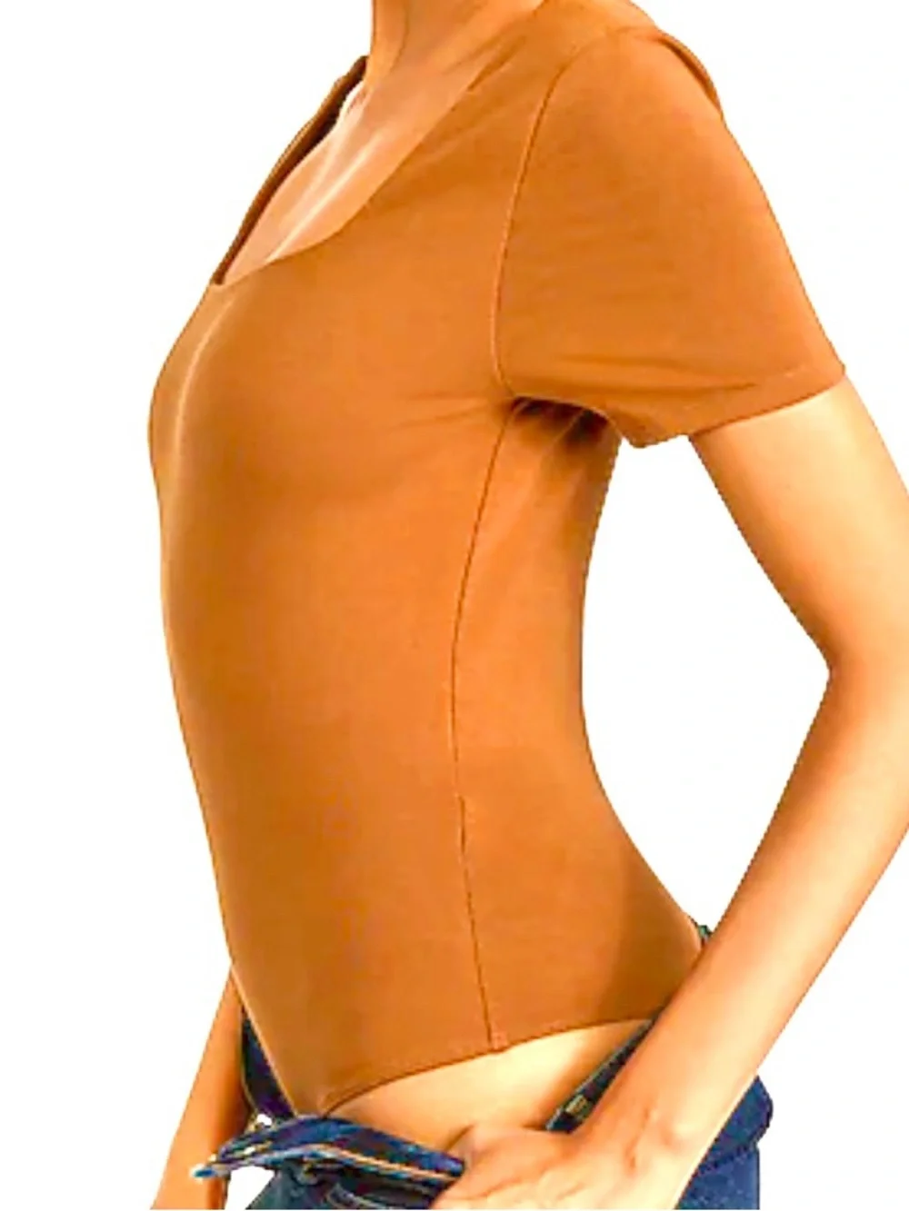 Express Body Contour Bodysuit‎ Womens Short Sleeve Size Xs Compression Style